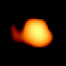 � 1997 ���� Hubble ��������� � ������� ���������������� ������ � ���� ������ ��������� "������" � ����� �������� � ����������� ������-�����������. ������ ������ ���������� "�����", ��� ������, �� ������� (���� Margarita Karovska/Harvard-Smithsonian Center for Astrophysics/NASA).