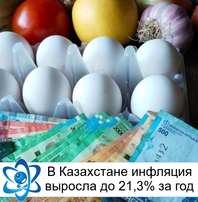 В Казахстане инфляция выросла до 21,3% за год
